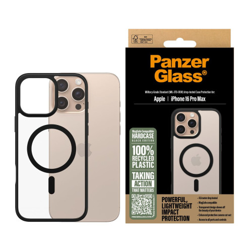 PanzerGlass PG HardC Blk MagS iPhone 16 6.9Inch Pro capa para telemóvel Transparente