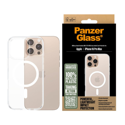 PanzerGlass PG HardC White MagS iPhone 16 6.9InchPro capa para telemóvel Transparente