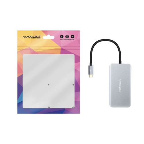 Nanocable 10.16.1005 hub de interface USB 3.2 Gen 1 (3.1 Gen 1) Type-C 5000 Mbit s Cinzento