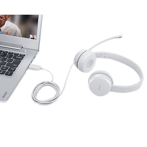 Lenovo GXD1E71385 auscultador Auscultadores Com fios Pulso Chamadas Música USB Type-A Cinzento