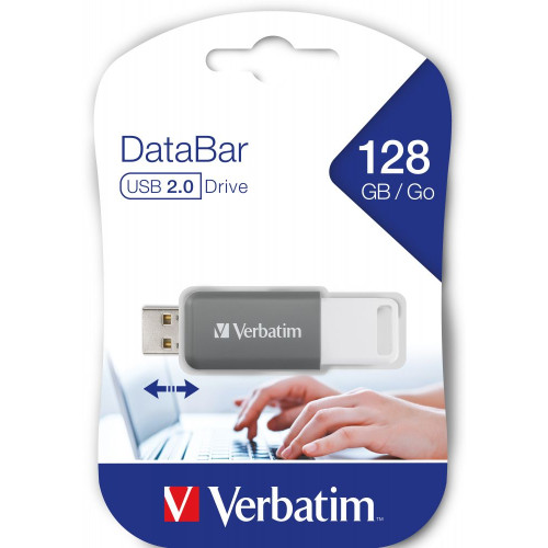 Verbatim V DataBar unidade de memória USB 128 GB USB Type-A 2.0 Cinzento