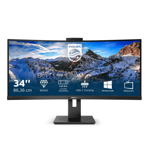 Philips P Line 346P1CRH 00 LED display 86,4 cm (34") 3440 x 1440 pixels UltraWide Quad HD Preto