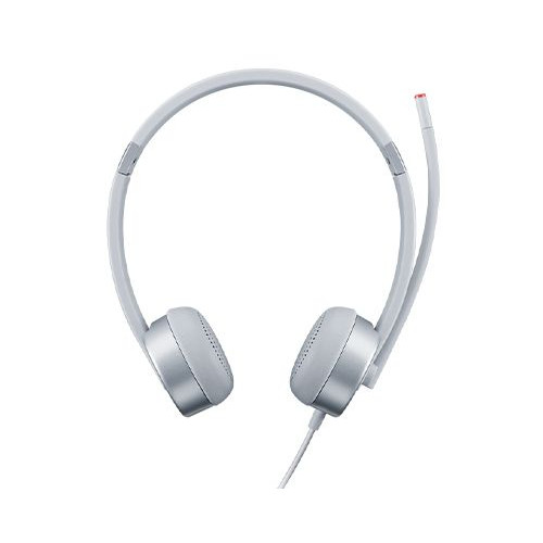 Lenovo 100 Stereo Analogue Headset Auscultadores Escritório Call center Prateado