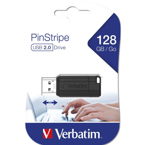 Verbatim PinStripe 128GB unidade de memória USB USB Type-A 2.0 Preto
