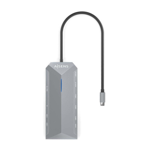 AISENS ASUC-12P005-GR base & duplicador de portas Com fios USB 3.2 Gen 1 (3.1 Gen 1) Type-C Cinzento