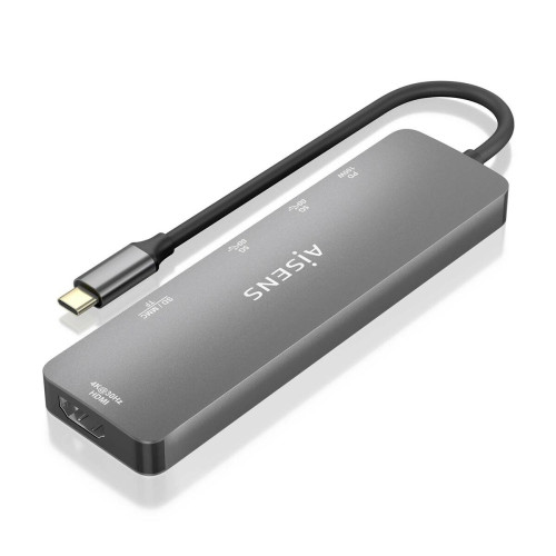 AISENS ASUC-6P016-GR base & duplicador de portas Com fios USB 3.2 Gen 1 (3.1 Gen 1) Type-C Cinzento