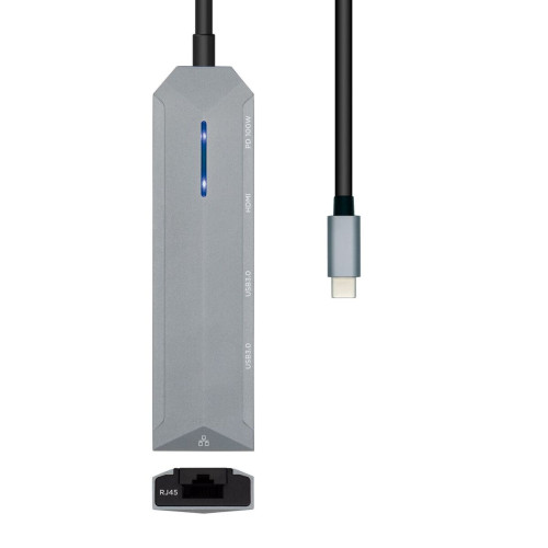 AISENS ASUC-5P003-GR base & duplicador de portas Com fios USB 3.2 Gen 1 (3.1 Gen 1) Type-C Cinzento