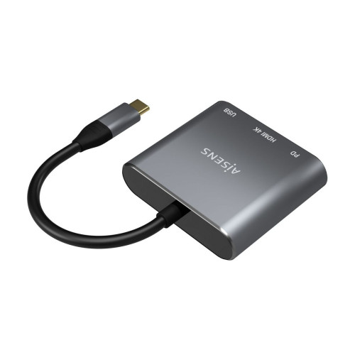 AISENS A109-0669 base & duplicador de portas Com fios USB 3.2 Gen 1 (3.1 Gen 1) Type-C Cinzento