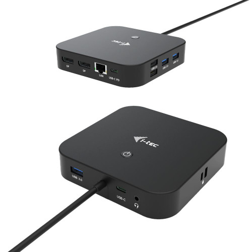 i-tec C31DUALDPDOCKPD base & duplicador de portas Com fios USB 3.2 Gen 1 (3.1 Gen 1) Type-C Preto