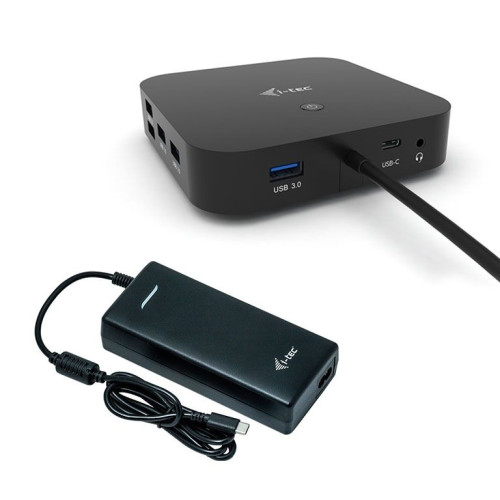 i-tec C31DUALDPDOCKPD100W base & duplicador de portas Com fios USB 3.2 Gen 1 (3.1 Gen 1) Type-C Preto