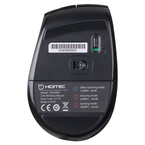 Hiditec Dendro rato Escritório Mão direita RF Wireless Ótico 2000 DPI