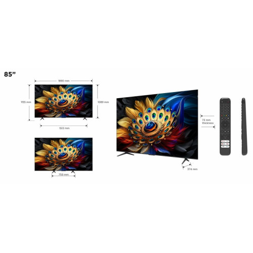 TCL C65 85C655 TV 2,16 m (85") 4K Ultra HD Smart TV Wi-Fi Titânio 450 cd m²