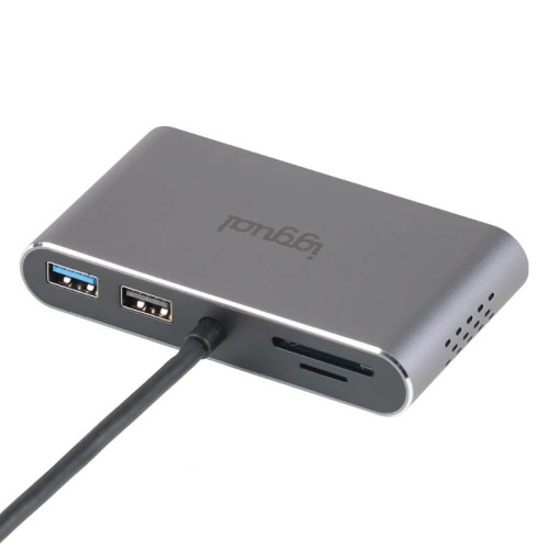 iggual IGG319222 base & duplicador de portas Com fios USB 3.2 Gen 1 (3.1 Gen 1) Type-C Cinzento