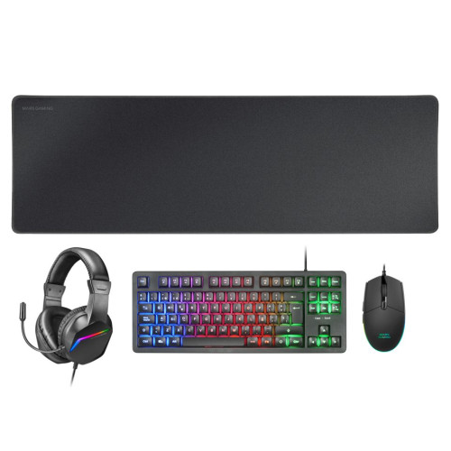 Mars Gaming MCP-RGB3 teclado Rato incluído Jogos USB QWERTY Espanhol Preto