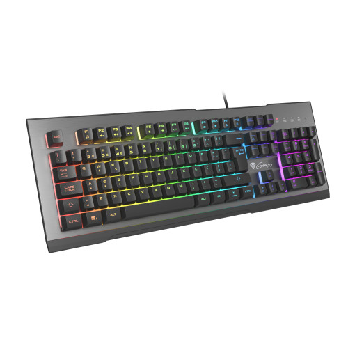 GENESIS Rhod 500 RGB teclado Jogos USB QWERTY Português Preto, Prateado