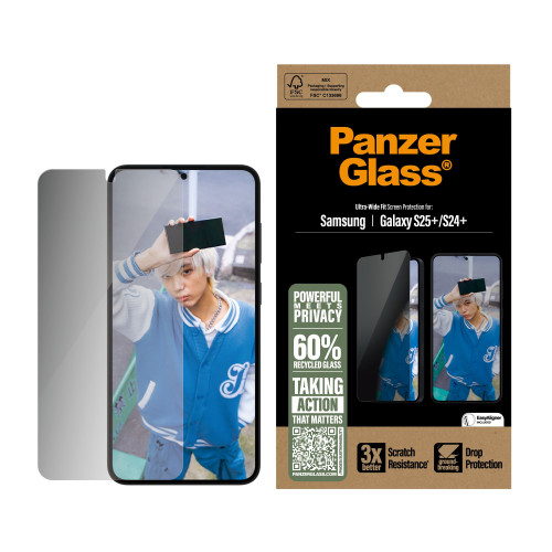 PanzerGlass Ultra Wide Fit Privacy Proteção de ecrã transparente Samsung 1 unidade(s)