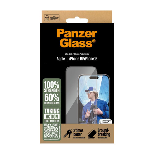 PanzerGlass PG Scrn iPhone 16 6.1Inch UWF Proteção de ecrã transparente Apple 1 unidade(s)