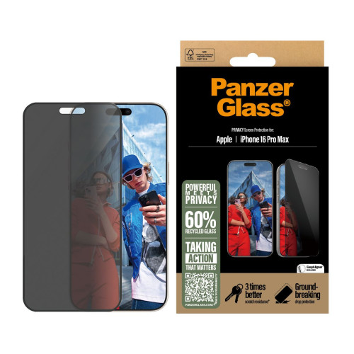 PanzerGlass PG Priv Scrn iPhone 16P 6.9Inch UWF Proteção de ecrã transparente Apple 1 unidade(s)