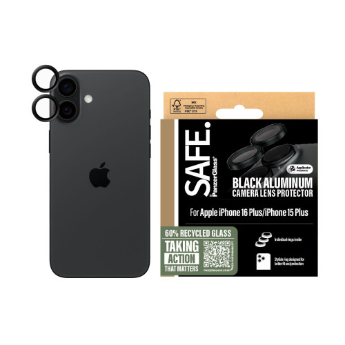 PanzerGlass SAFE by PG Cam Blk iPhone 16 6.1 6.7 Proteção de ecrã transparente Apple 1 unidade(s)
