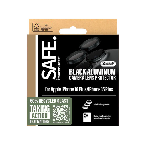 PanzerGlass SAFE by PG Cam Blk iPhone 16 6.1 6.7 Proteção de ecrã transparente Apple 1 unidade(s)