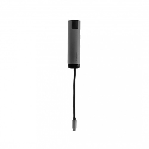 Verbatim 49141 base & duplicador de portas USB 3.2 Gen 1 (3.1 Gen 1) Type-C Preto, Prateado