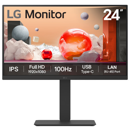 LG 24BA750-B monitor de ecrã 60,5 cm (23.8") 1920 x 1080 pixels Full HD LCD Preto
