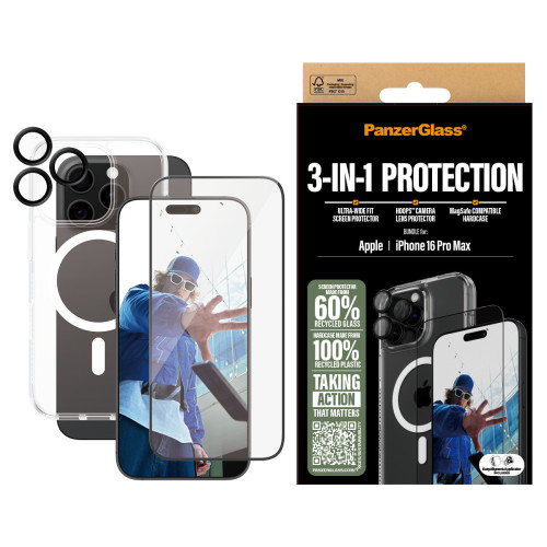 PanzerGlass PG 3-in-1 Bundle iPhone 16P 6.9Inch Proteção de ecrã transparente Apple 1 unidade(s)