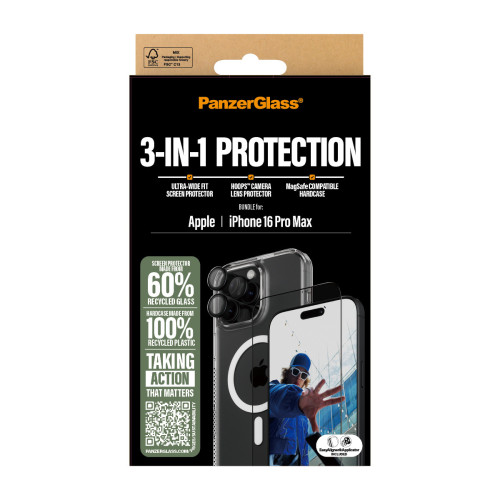 PanzerGlass PG 3-in-1 Bundle iPhone 16P 6.9Inch Proteção de ecrã transparente Apple 1 unidade(s)