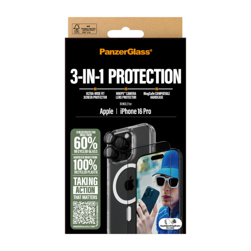 PanzerGlass PG 3-in-1 Bundle iPhone 16 6.3Inch Pro Proteção de ecrã transparente Apple 1 unidade(s)
