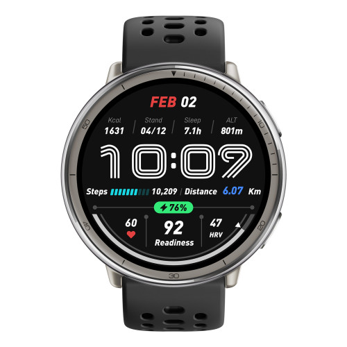 Amazfit Active 2 3,35 cm (1.32") AMOLED Digital 466 x 466 pixels Ecrã táctil Prateado GPS