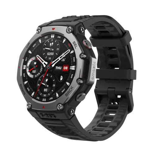 Amazfit T-Rex 3 3,81 cm (1.5") AMOLED Digital 480 x 480 pixels Ecrã táctil Preto Wi-Fi GPS