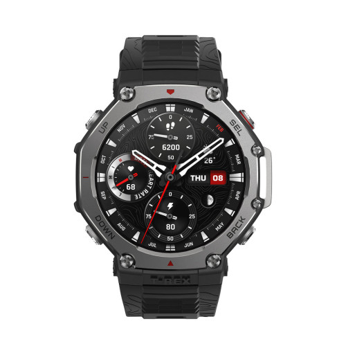 Amazfit T-Rex 3 3,81 cm (1.5") AMOLED Digital 480 x 480 pixels Ecrã táctil Preto Wi-Fi GPS