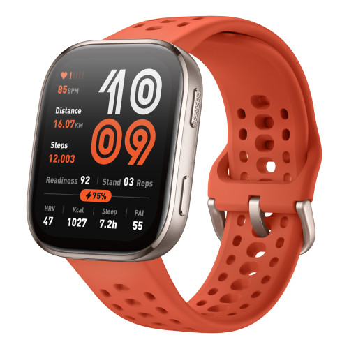 Amazfit Bip 6 Red 5 cm (1.97") AMOLED Digital 390 x 450 pixels Ecrã táctil Dourado GPS