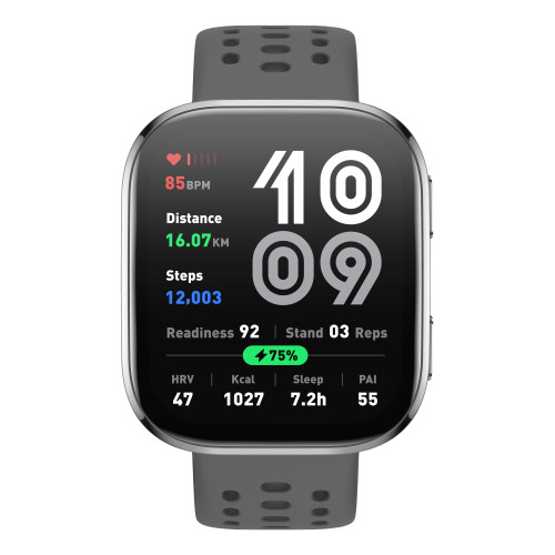 Amazfit Bip 6 Charcoal 5 cm (1.97") AMOLED Digital 390 x 450 pixels Ecrã táctil Prateado GPS