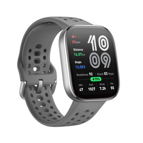 Amazfit Bip 6 Charcoal 5 cm (1.97") AMOLED Digital 390 x 450 pixels Ecrã táctil Prateado GPS
