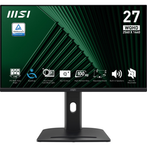 MSI Pro MP275QPG monitor de ecrã 68,6 cm (27") 2560 x 1440 pixels Wide Quad HD LCD Preto