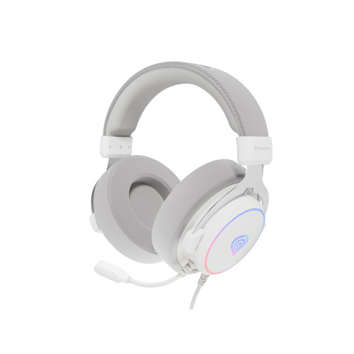 GENESIS Neon 764 Auscultadores Com fios Fita de cabeça Jogos USB Type-A Branco