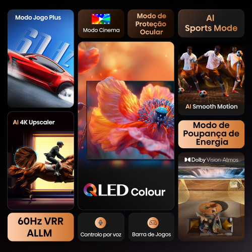 Hisense 75E7Q TV 190,5 cm (75") 4K Ultra HD Smart TV Wi-Fi Preto 385 cd m²