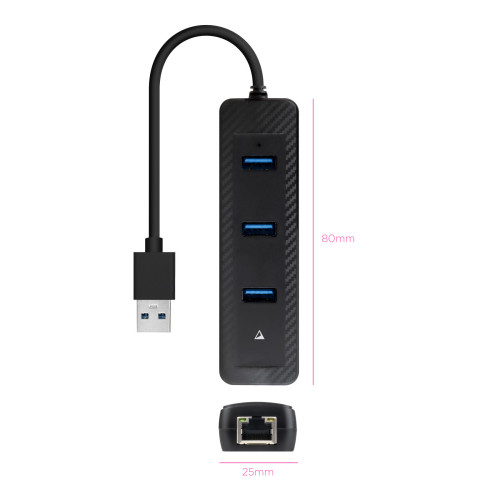 Nanocable 10.16.4604 base & duplicador de portas Com fios USB 3.2 Gen 1 (3.1 Gen 1) Type-A Preto