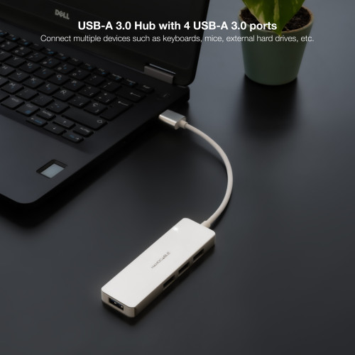 Nanocable 10.16.4602 base & duplicador de portas Com fios USB 3.2 Gen 1 (3.1 Gen 1) Type-A Prateado