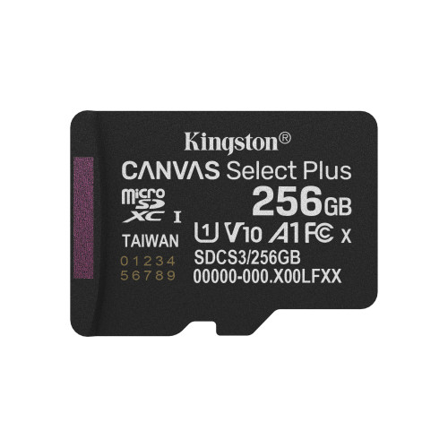 Kingston Technology Canvas Select Plus Gen3 256 GB MicroSDXC UHS-I Classe 10