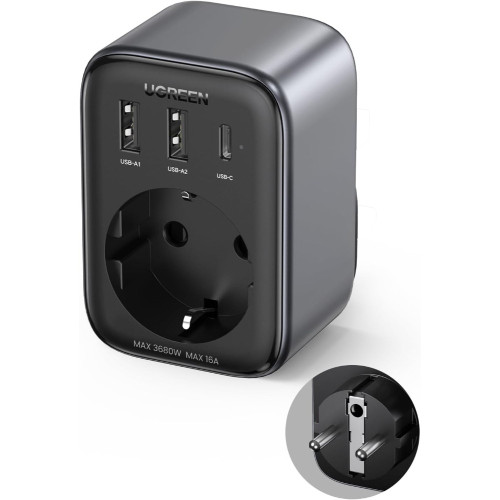 Ugreen 90613 carregador de dispositivos móveis Universal Preto AC Interior