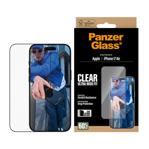 PanzerGlass ® Screen Protector iPhone 17 Air | Ultra-Wide Fit w. EasyAligner Proteção de ecrã transparente Apple 1 unidade(s)