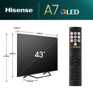 Hisense 43A7NQ 109,2 cm (43") 4K Ultra HD Smart TV Wi-Fi Cinzento 250 cd m² 2
