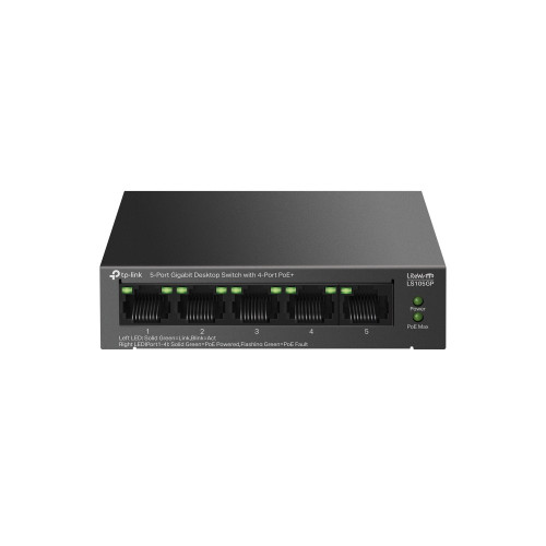 TP-Link LiteWave LS105GP switch de rede Não-gerido Gigabit Ethernet (10 100 1000) Power over Ethernet (PoE) Preto TP-Link LiteWave LS105GP switch de rede Não-gerido Gigabit Ethernet (10 100 1000) Power over Ethernet (PoE) Preto