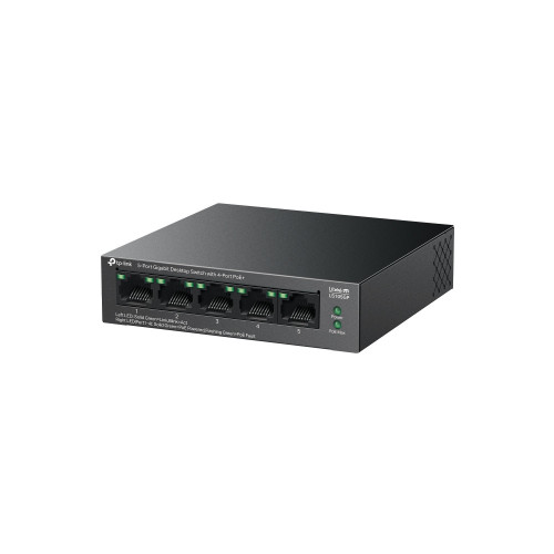 TP-Link LiteWave LS105GP switch de rede Não-gerido Gigabit Ethernet (10 100 1000) Power over Ethernet (PoE) Preto TP-Link LiteWave LS105GP switch de rede Não-gerido Gigabit Ethernet (10 100 1000) Power over Ethernet (PoE) Preto