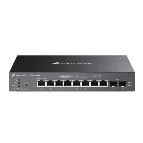 TP-Link Omada SG2210XMP-M2 switch de rede Gerido L2 L2+ 2.5G Ethernet (100 1000 2500) Power over Ethernet (PoE) Montagem em