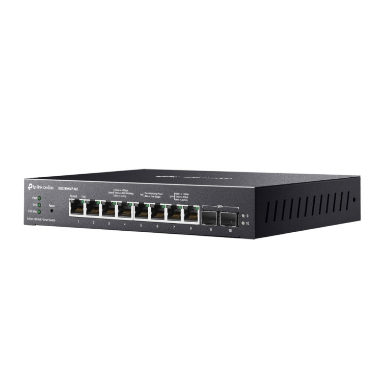 TP-Link Omada SG2210XMP-M2 switch de rede Gerido L2 L2+ 2.5G Ethernet (100 1000 2500) Power over Ethernet (PoE) Montagem em