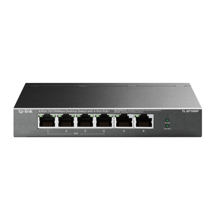 TP-Link TL-SF1006P switch de rede Não-gerido Fast Ethernet (10 100) Power over Ethernet (PoE) Preto