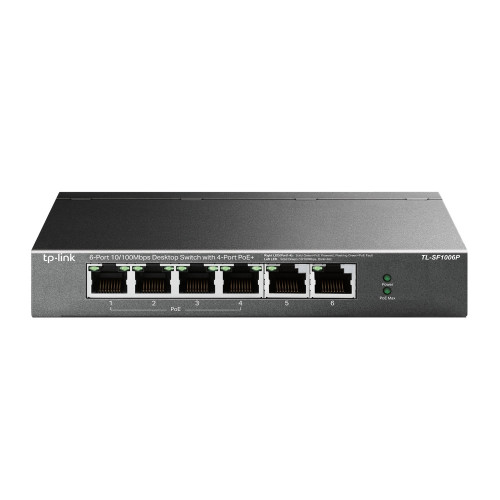 TP-Link TL-SF1006P switch de rede Não-gerido Fast Ethernet (10 100) Power over Ethernet (PoE) Preto TP-Link TL-SF1006P switch de rede Não-gerido Fast Ethernet (10 100) Power over Ethernet (PoE) Preto